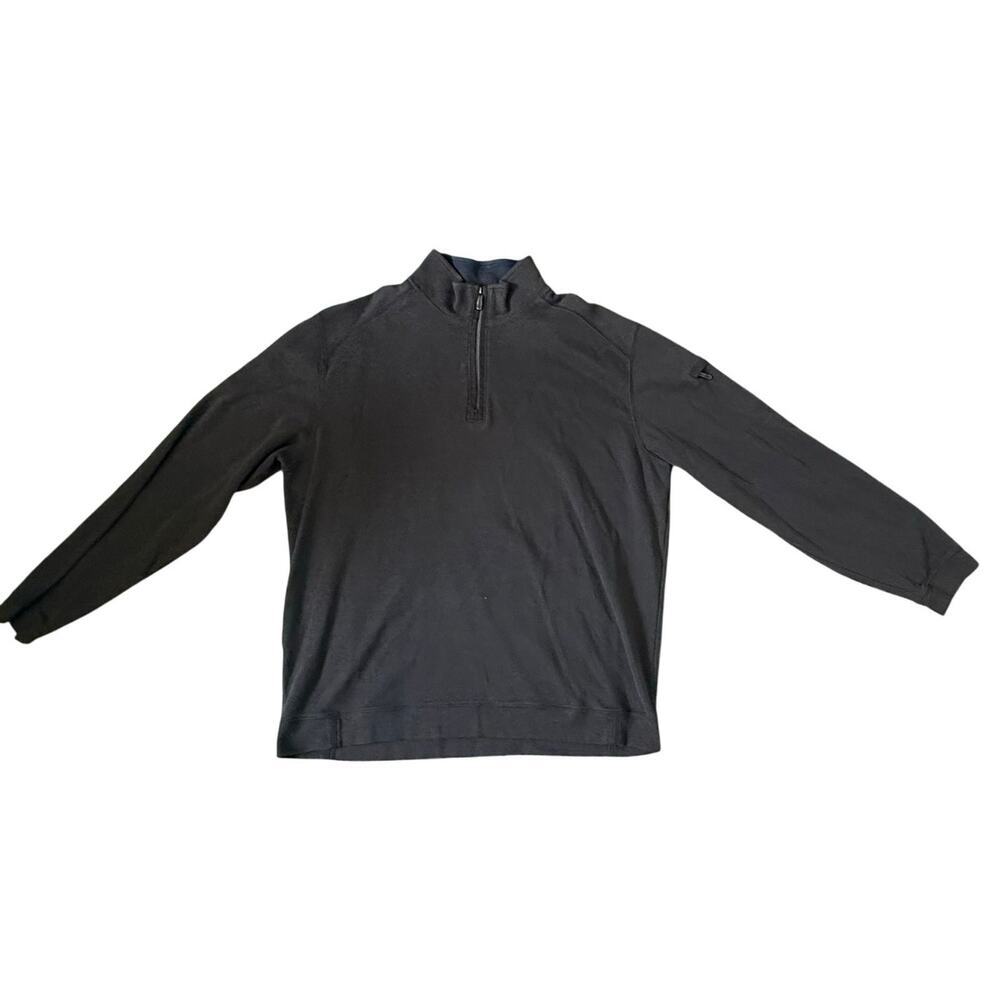 Tommy Bahama XL 100% Pima Cotton Quarter‎ Zip Pullover Sweatshirt Gray Coastal